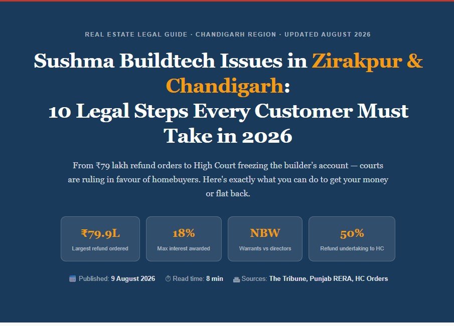 Sushma Buildtech Issues in Zirakpur & Chandigarh: 10 Legal Steps Every Customer Must Take in 2026