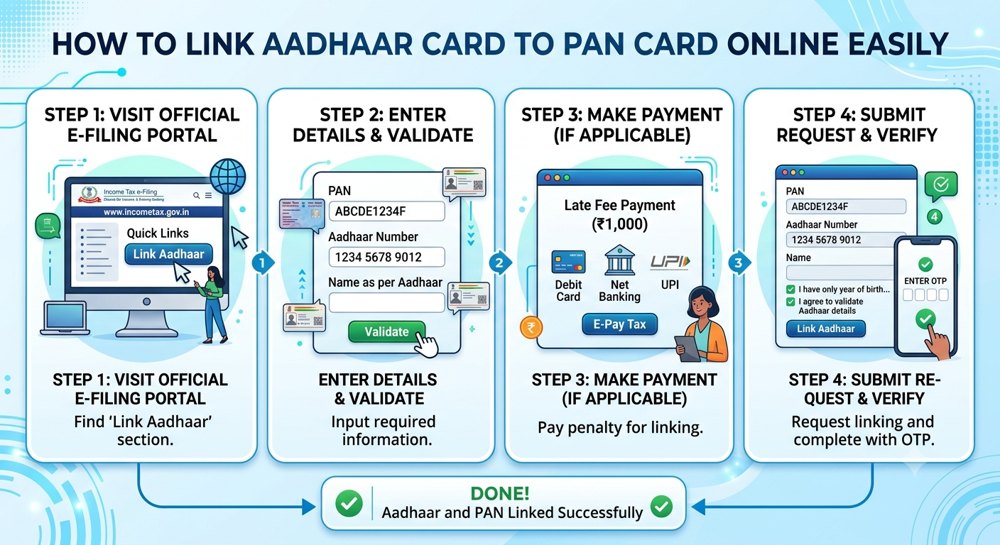 How to Link Aadhaar Card to PAN Card Online Easily 1 How to Link Aadhaar Card to PAN Card Online Easily